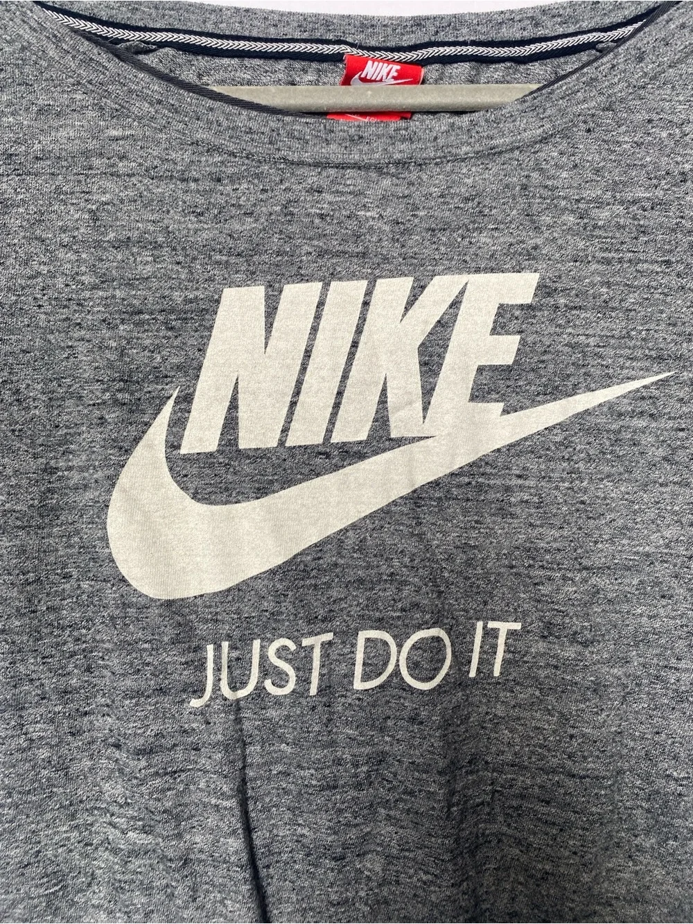 Nike Gray Heather Crewneck with White Swoosh XS